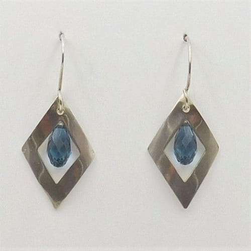DKC-1038 Earrings Blue Swarovski crystal  $60 at Hunter Wolff Gallery
